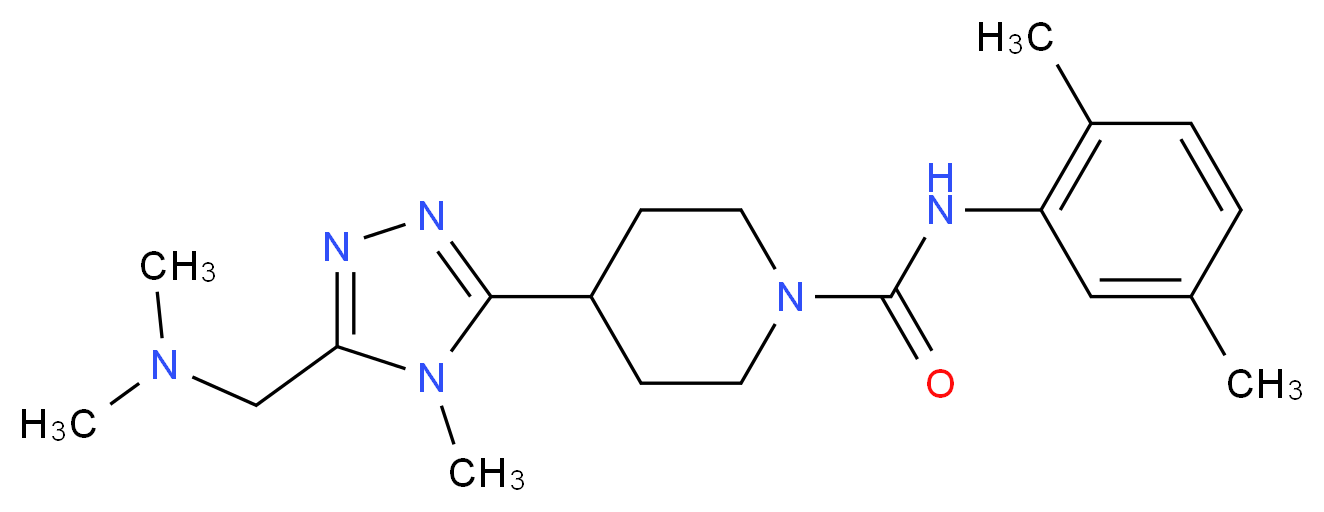 4-{5-[(dimethylamino)methyl]-4-methyl-4H-1,2,4-triazol-3-yl}-N-(2,5-dimethylphenyl)piperidine-1-carboxamide_Molecular_structure_CAS_)