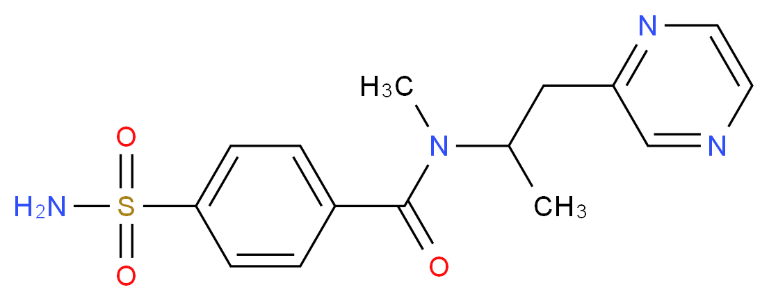 4-(aminosulfonyl)-N-methyl-N-(1-methyl-2-pyrazin-2-ylethyl)benzamide_Molecular_structure_CAS_)