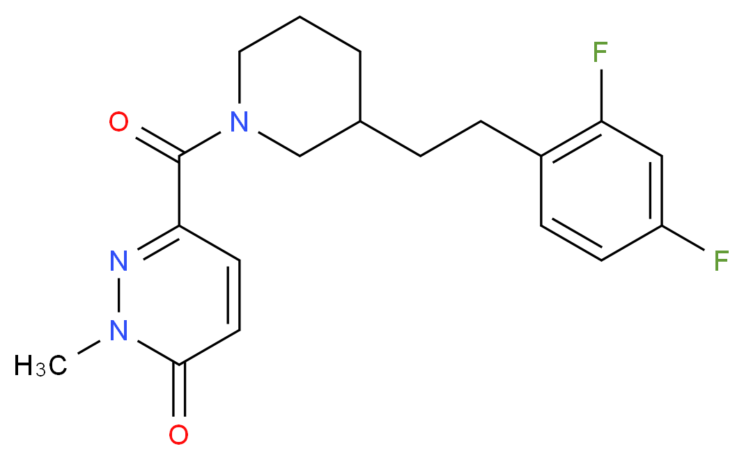 6-({3-[2-(2,4-difluorophenyl)ethyl]-1-piperidinyl}carbonyl)-2-methyl-3(2H)-pyridazinone_Molecular_structure_CAS_)