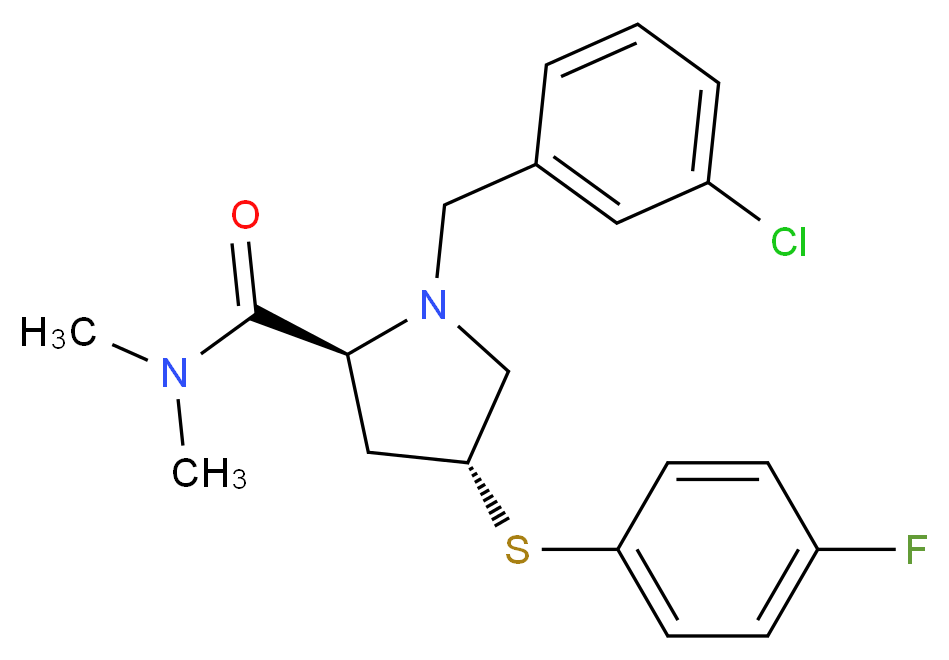 (4R)-1-(3-chlorobenzyl)-4-[(4-fluorophenyl)thio]-N,N-dimethyl-L-prolinamide_Molecular_structure_CAS_)