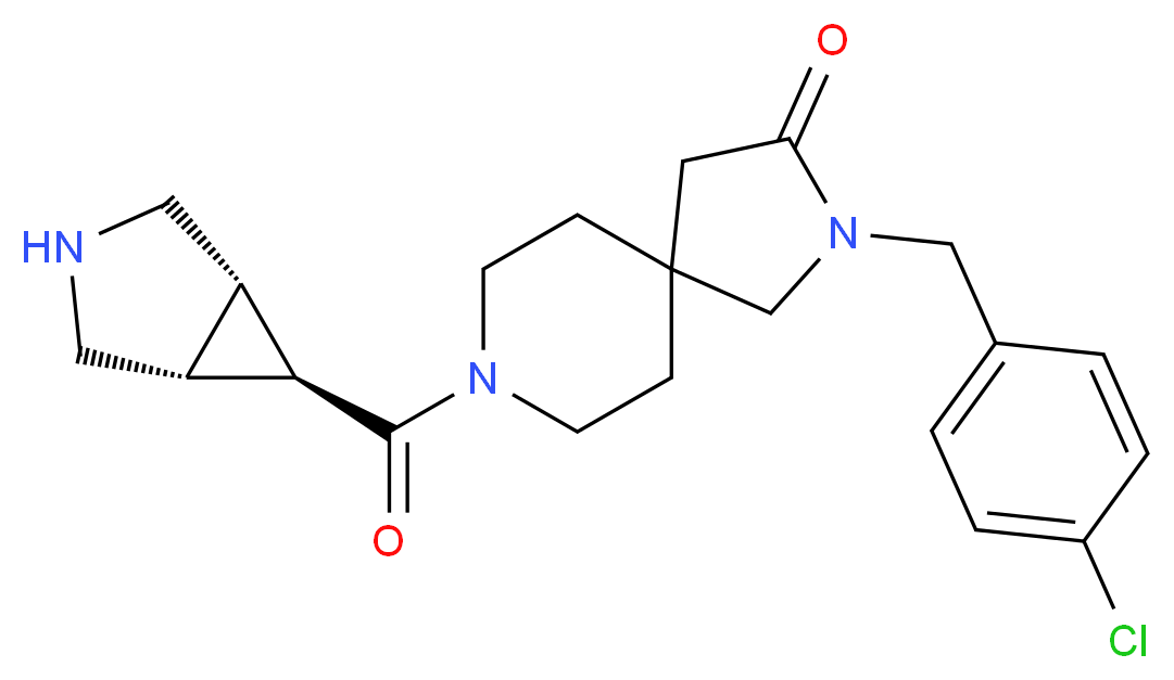 8-[(1R*,5S*,6r)-3-azabicyclo[3.1.0]hex-6-ylcarbonyl]-2-(4-chlorobenzyl)-2,8-diazaspiro[4.5]decan-3-one_Molecular_structure_CAS_)