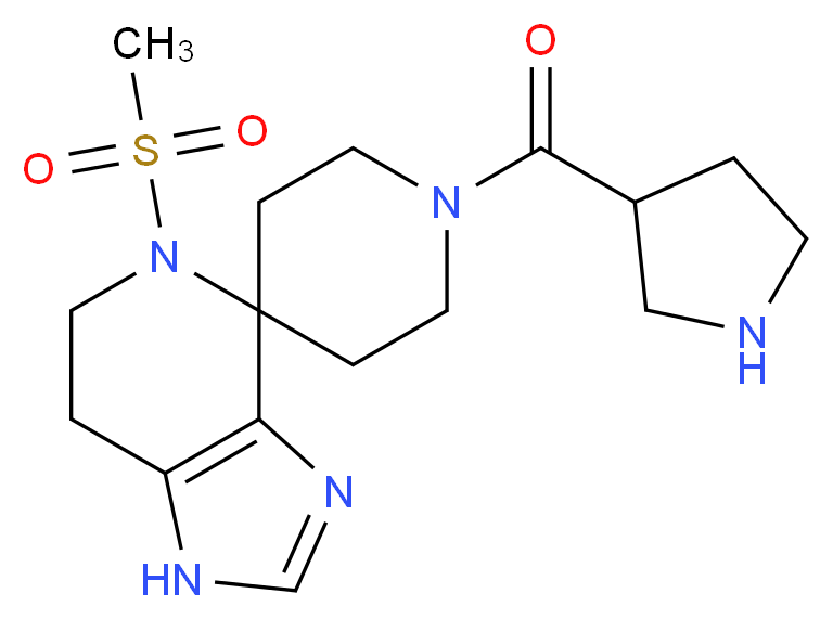 5-(methylsulfonyl)-1'-(pyrrolidin-3-ylcarbonyl)-1,5,6,7-tetrahydrospiro[imidazo[4,5-c]pyridine-4,4'-piperidine]_Molecular_structure_CAS_)