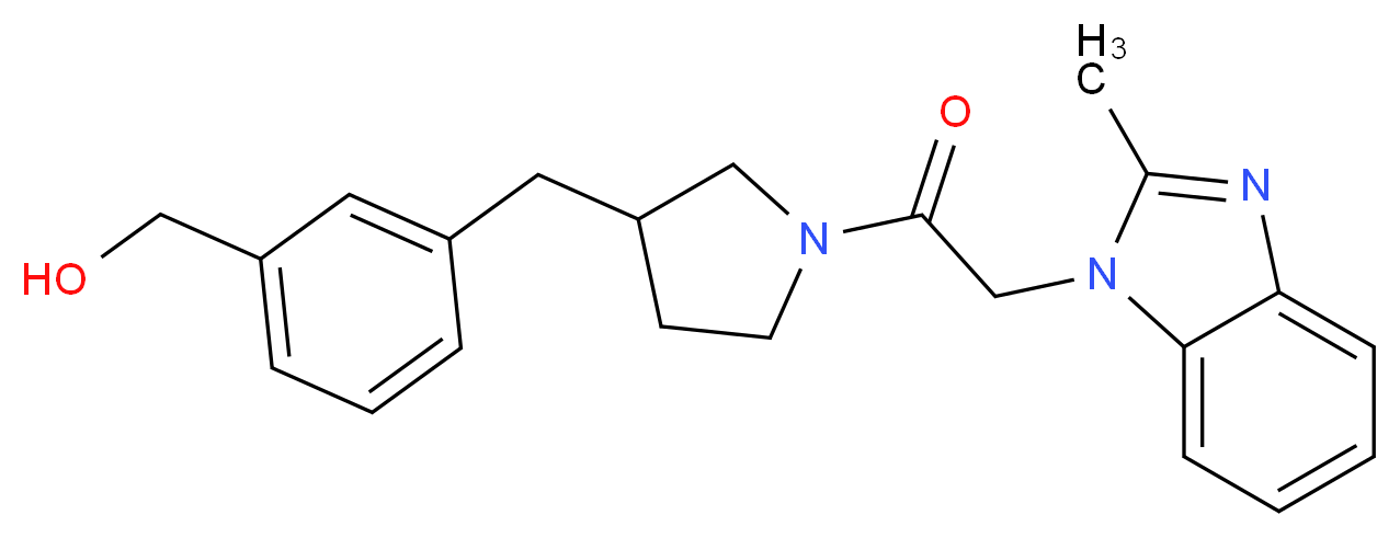 [3-({1-[(2-methyl-1H-benzimidazol-1-yl)acetyl]pyrrolidin-3-yl}methyl)phenyl]methanol_Molecular_structure_CAS_)