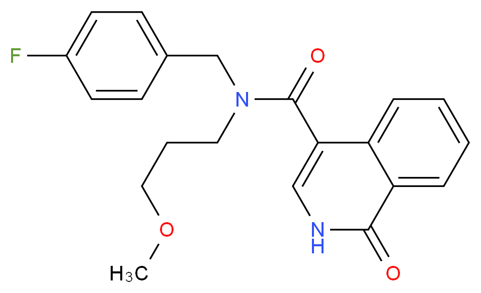 N-(4-fluorobenzyl)-N-(3-methoxypropyl)-1-oxo-1,2-dihydroisoquinoline-4-carboxamide_Molecular_structure_CAS_)