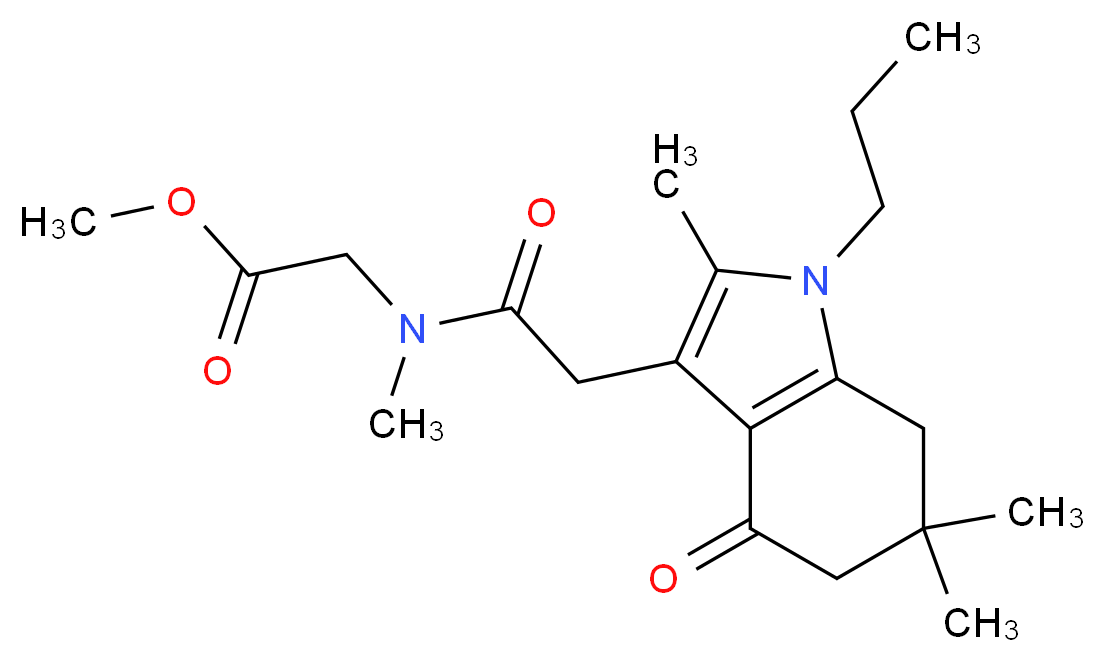 methyl N-methyl-N-[(2,6,6-trimethyl-4-oxo-1-propyl-4,5,6,7-tetrahydro-1H-indol-3-yl)acetyl]glycinate_Molecular_structure_CAS_)