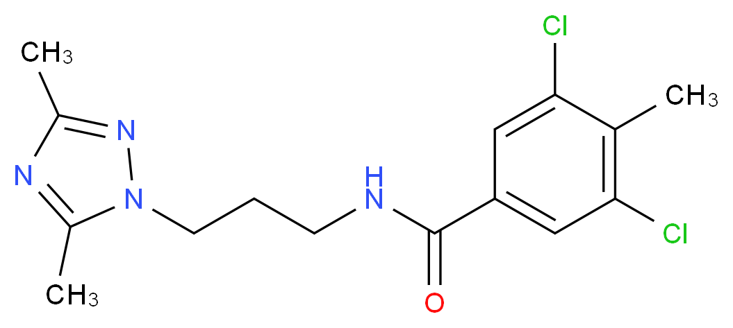 3,5-dichloro-N-[3-(3,5-dimethyl-1H-1,2,4-triazol-1-yl)propyl]-4-methylbenzamide_Molecular_structure_CAS_)