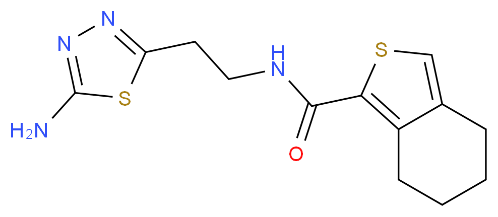 N-[2-(5-amino-1,3,4-thiadiazol-2-yl)ethyl]-4,5,6,7-tetrahydro-2-benzothiophene-1-carboxamide_Molecular_structure_CAS_)