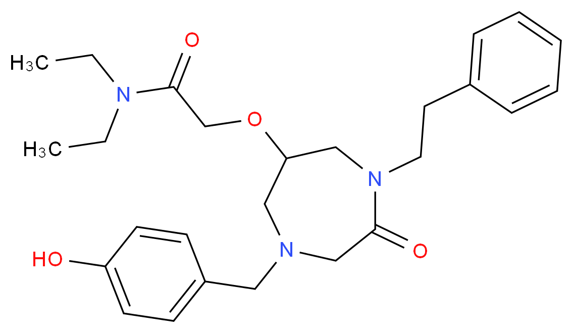 N,N-diethyl-2-{[4-(4-hydroxybenzyl)-2-oxo-1-(2-phenylethyl)-1,4-diazepan-6-yl]oxy}acetamide_Molecular_structure_CAS_)