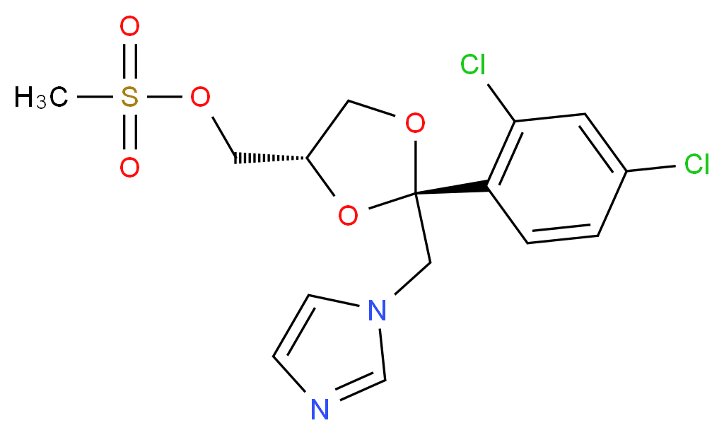 ((2s,4s)-2-(2,4-dichlorophenyl)-2-(imidazol-1-ylmethyl)-1,3-dioxolan-4-yl)methyl methanesulfonate_Molecular_structure_CAS_61397-61-3)