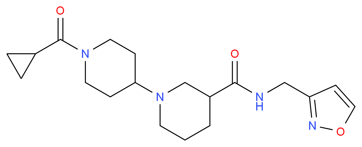 1'-(cyclopropylcarbonyl)-N-(isoxazol-3-ylmethyl)-1,4'-bipiperidine-3-carboxamide_Molecular_structure_CAS_)