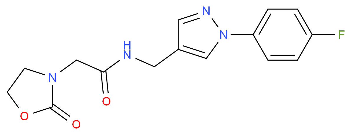 N-{[1-(4-fluorophenyl)-1H-pyrazol-4-yl]methyl}-2-(2-oxo-1,3-oxazolidin-3-yl)acetamide_Molecular_structure_CAS_)