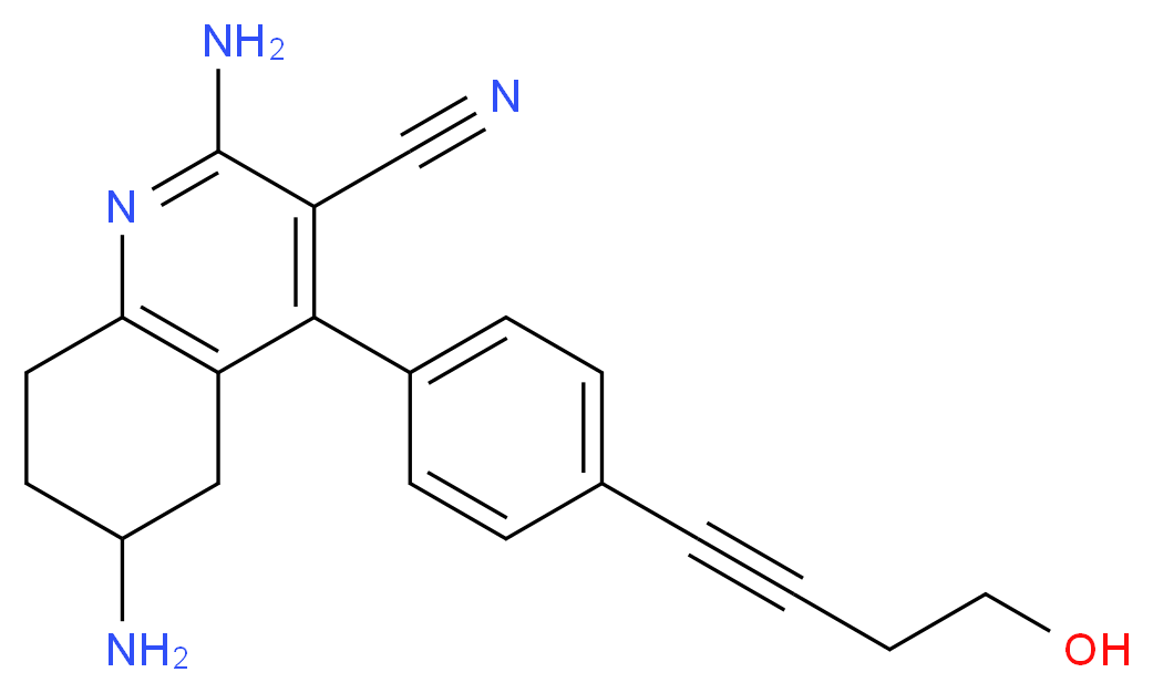 2,6-diamino-4-[4-(4-hydroxybut-1-yn-1-yl)phenyl]-5,6,7,8-tetrahydroquinoline-3-carbonitrile_Molecular_structure_CAS_)