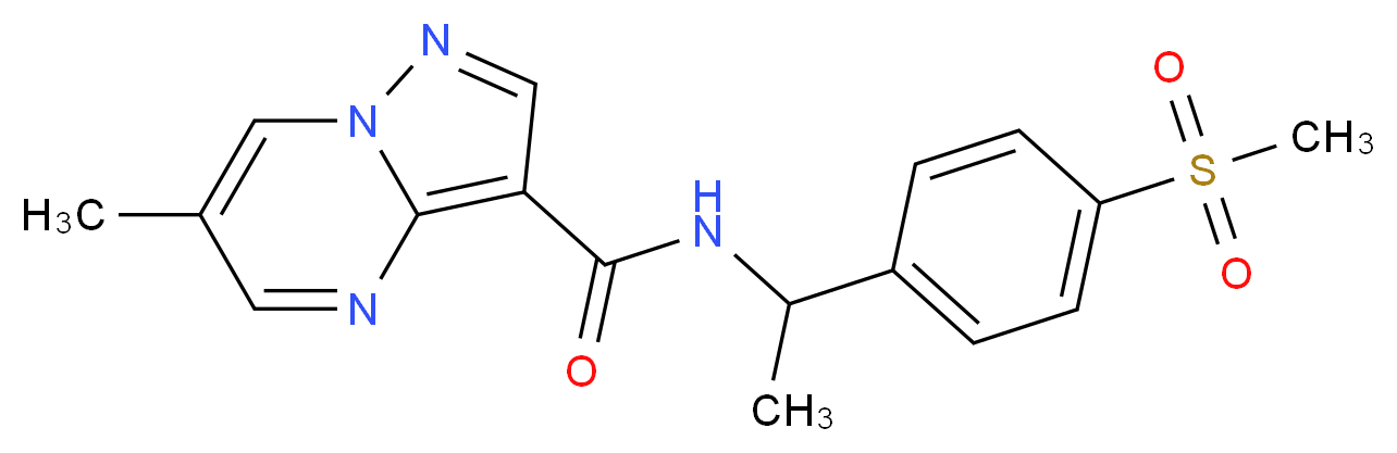 6-methyl-N-{1-[4-(methylsulfonyl)phenyl]ethyl}pyrazolo[1,5-a]pyrimidine-3-carboxamide_Molecular_structure_CAS_)
