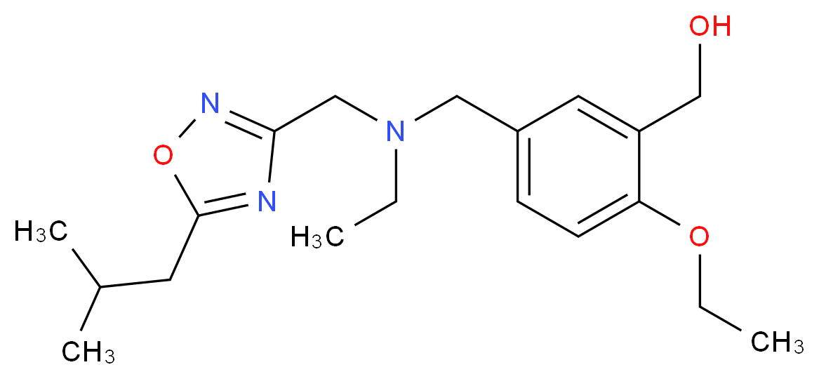 [2-ethoxy-5-({ethyl[(5-isobutyl-1,2,4-oxadiazol-3-yl)methyl]amino}methyl)phenyl]methanol_Molecular_structure_CAS_)