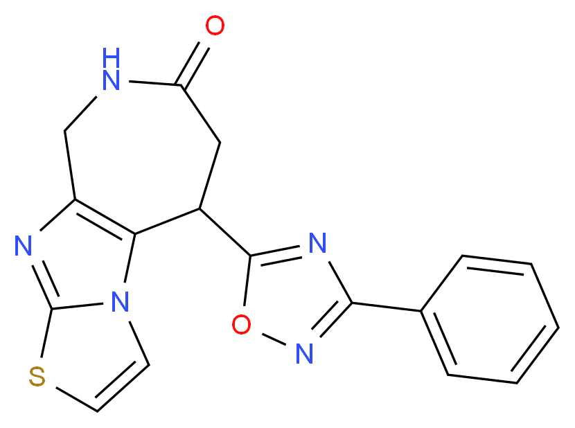 5-(3-phenyl-1,2,4-oxadiazol-5-yl)-5,6,8,9-tetrahydro-7H-[1,3]thiazolo[3',2':1,2]imidazo[4,5-c]azepin-7-one_Molecular_structure_CAS_)