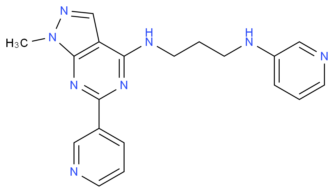 N-[1-methyl-6-(3-pyridinyl)-1H-pyrazolo[3,4-d]pyrimidin-4-yl]-N'-3-pyridinyl-1,3-propanediamine_Molecular_structure_CAS_)