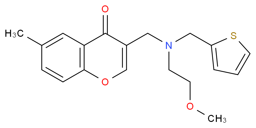 3-{[(2-methoxyethyl)(2-thienylmethyl)amino]methyl}-6-methyl-4H-chromen-4-one_Molecular_structure_CAS_)