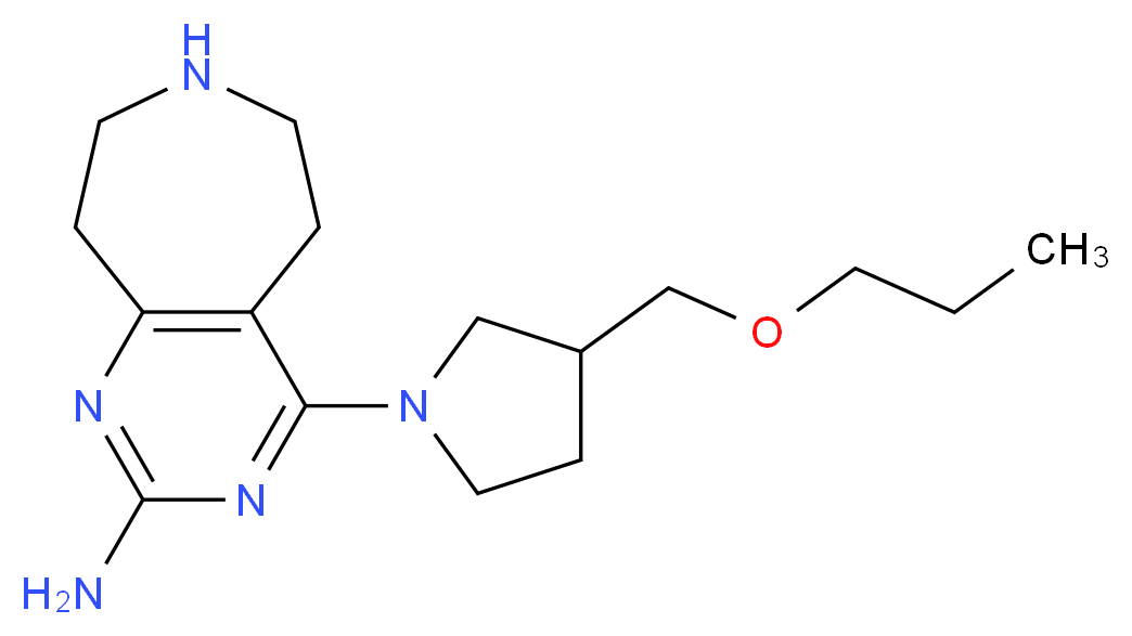 4-[3-(propoxymethyl)pyrrolidin-1-yl]-6,7,8,9-tetrahydro-5H-pyrimido[4,5-d]azepin-2-amine_Molecular_structure_CAS_)