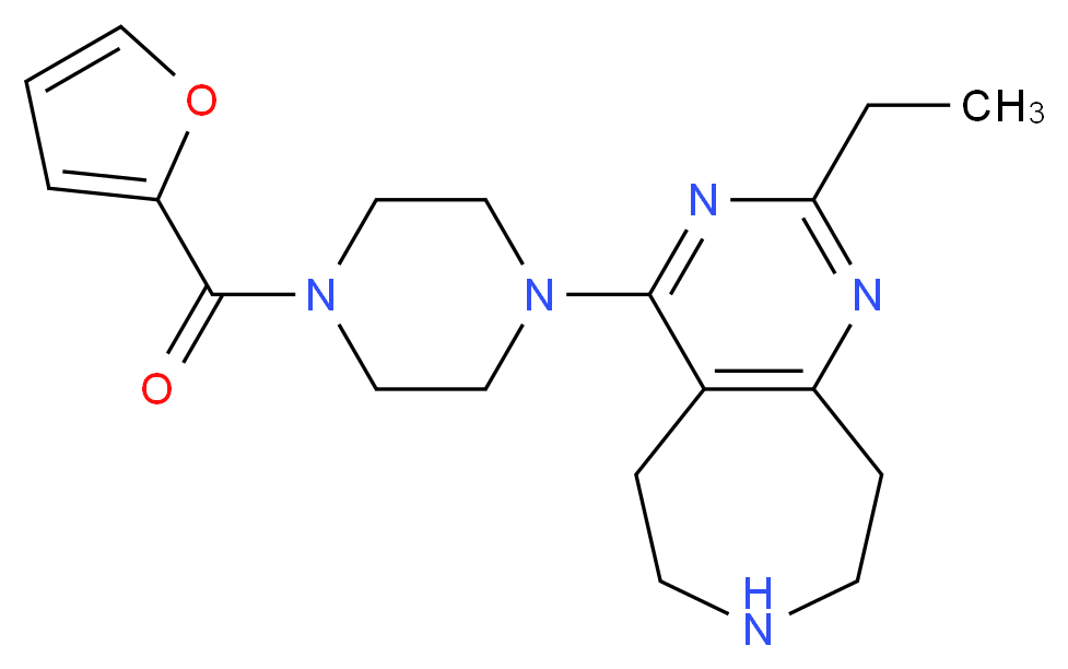 2-ethyl-4-[4-(2-furoyl)piperazin-1-yl]-6,7,8,9-tetrahydro-5H-pyrimido[4,5-d]azepine_Molecular_structure_CAS_)