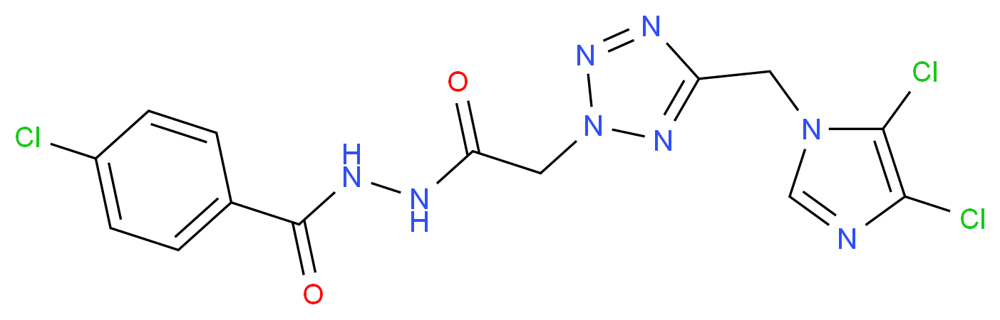 N'1-(4-chlorobenzoyl)-2-{5-[(4,5-dichloro-1H-imidazol-1-yl)methyl]-2H-1,2,3,4-tetraazol-2-yl}ethanohydrazide_Molecular_structure_CAS_)
