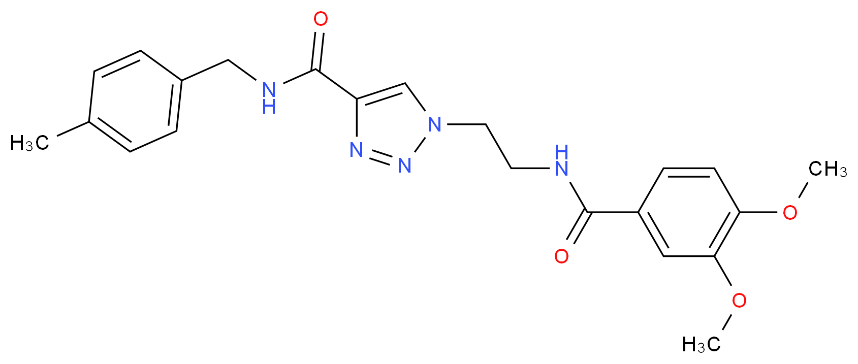 1-{2-[(3,4-dimethoxybenzoyl)amino]ethyl}-N-(4-methylbenzyl)-1H-1,2,3-triazole-4-carboxamide_Molecular_structure_CAS_)