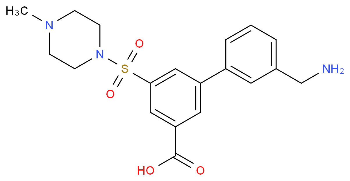 3'-(aminomethyl)-5-[(4-methylpiperazin-1-yl)sulfonyl]biphenyl-3-carboxylic acid_Molecular_structure_CAS_)
