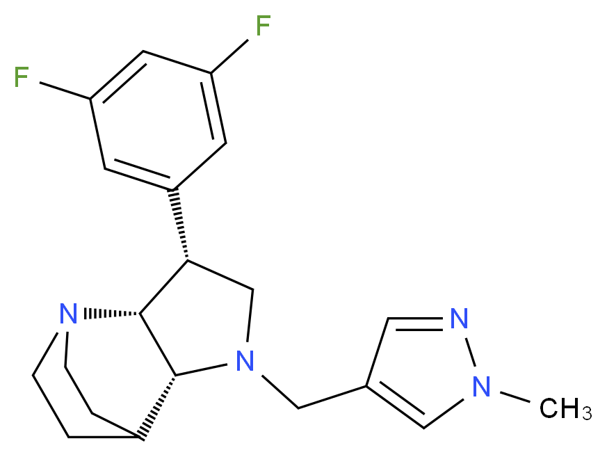 (3R*,3aR*,7aR*)-3-(3,5-difluorophenyl)-1-[(1-methyl-1H-pyrazol-4-yl)methyl]octahydro-4,7-ethanopyrrolo[3,2-b]pyridine_Molecular_structure_CAS_)