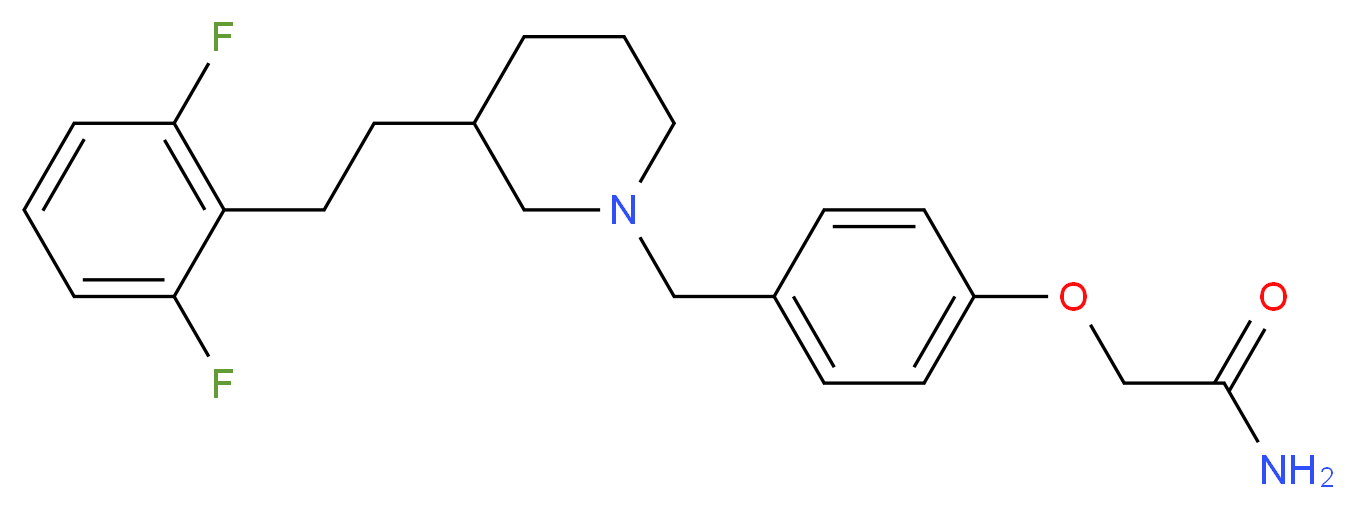 2-[4-({3-[2-(2,6-difluorophenyl)ethyl]-1-piperidinyl}methyl)phenoxy]acetamide_Molecular_structure_CAS_)