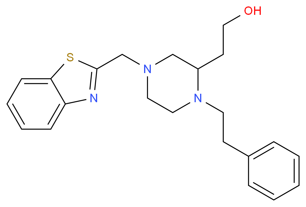 2-[4-(1,3-benzothiazol-2-ylmethyl)-1-(2-phenylethyl)-2-piperazinyl]ethanol_Molecular_structure_CAS_)