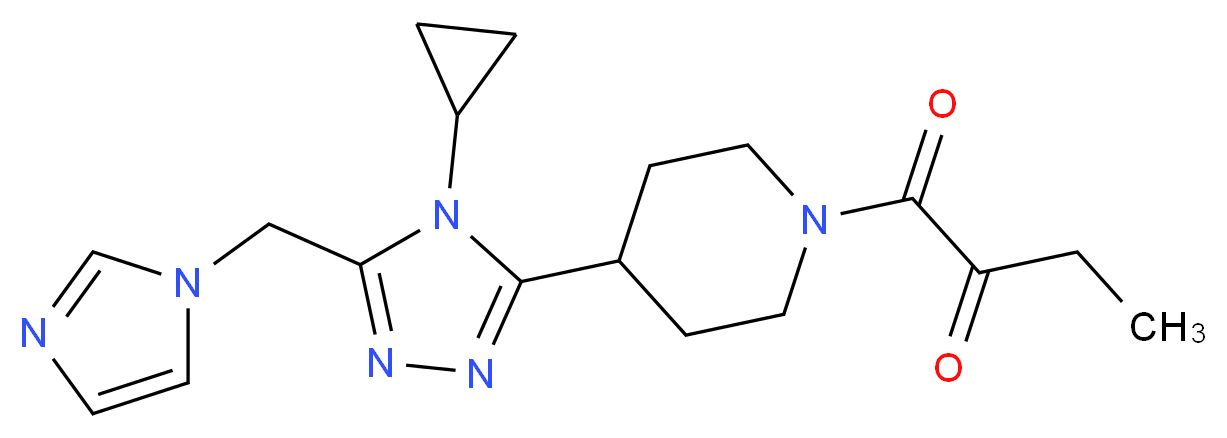 1-{4-[4-cyclopropyl-5-(1H-imidazol-1-ylmethyl)-4H-1,2,4-triazol-3-yl]piperidin-1-yl}-1-oxobutan-2-one_Molecular_structure_CAS_)