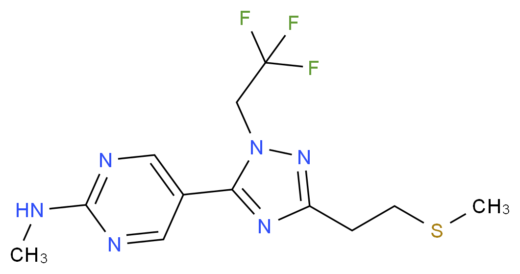 N-methyl-5-[3-[2-(methylthio)ethyl]-1-(2,2,2-trifluoroethyl)-1H-1,2,4-triazol-5-yl]pyrimidin-2-amine_Molecular_structure_CAS_)