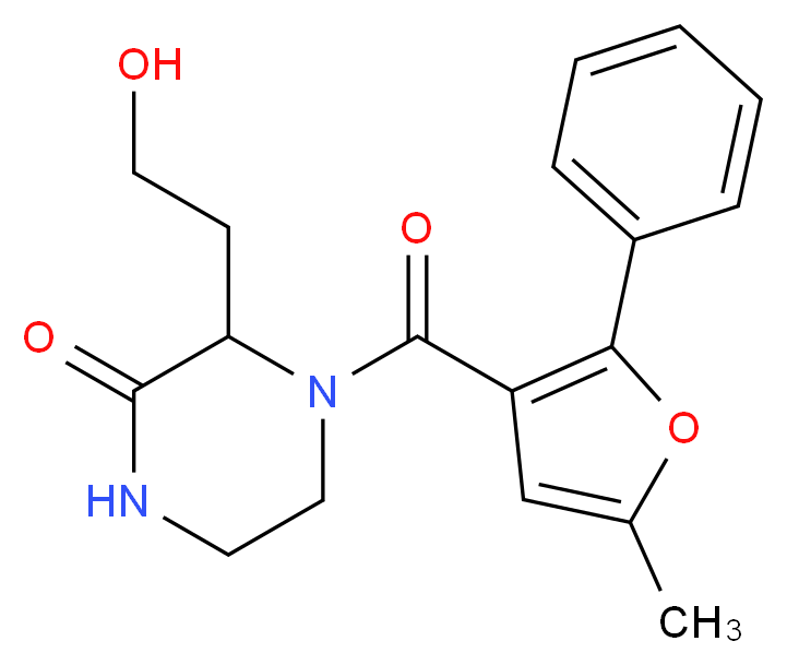 3-(2-hydroxyethyl)-4-(5-methyl-2-phenyl-3-furoyl)piperazin-2-one_Molecular_structure_CAS_)