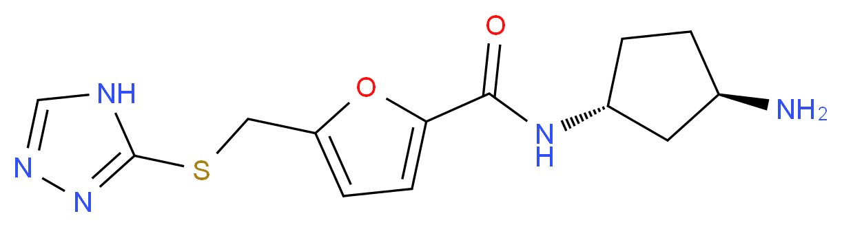 N-[(1R*,3R*)-3-aminocyclopentyl]-5-[(4H-1,2,4-triazol-3-ylthio)methyl]-2-furamide_Molecular_structure_CAS_)