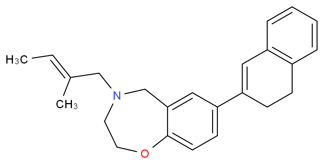 7-(3,4-dihydro-2-naphthalenyl)-4-[(2E)-2-methyl-2-buten-1-yl]-2,3,4,5-tetrahydro-1,4-benzoxazepine_Molecular_structure_CAS_)