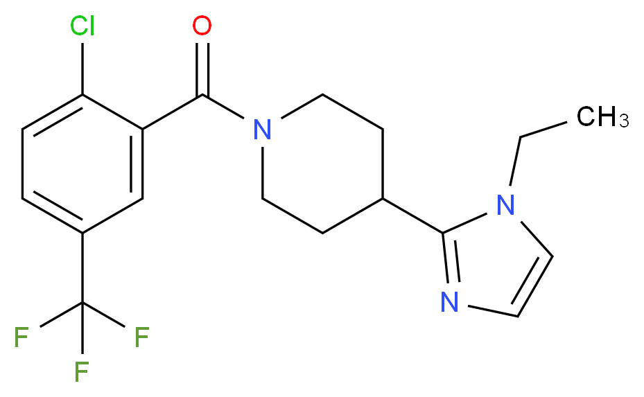 1-[2-chloro-5-(trifluoromethyl)benzoyl]-4-(1-ethyl-1H-imidazol-2-yl)piperidine_Molecular_structure_CAS_)