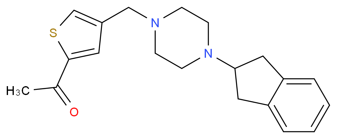 1-(4-{[4-(2,3-dihydro-1H-inden-2-yl)piperazin-1-yl]methyl}-2-thienyl)ethanone_Molecular_structure_CAS_)