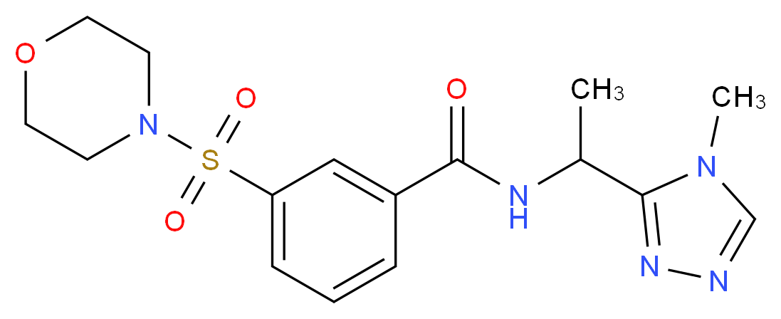 N-[1-(4-methyl-4H-1,2,4-triazol-3-yl)ethyl]-3-(morpholin-4-ylsulfonyl)benzamide_Molecular_structure_CAS_)
