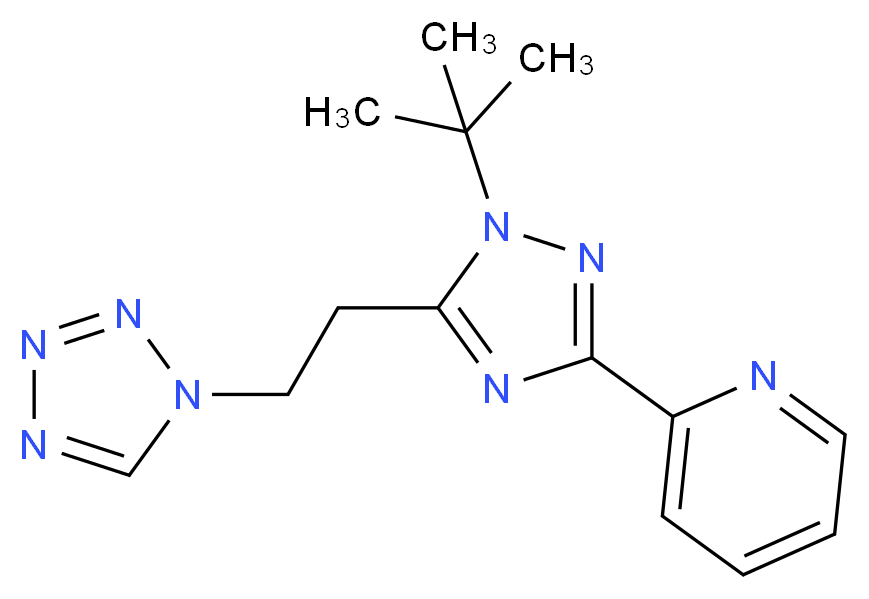 2-{1-tert-butyl-5-[2-(1H-tetrazol-1-yl)ethyl]-1H-1,2,4-triazol-3-yl}pyridine_Molecular_structure_CAS_)