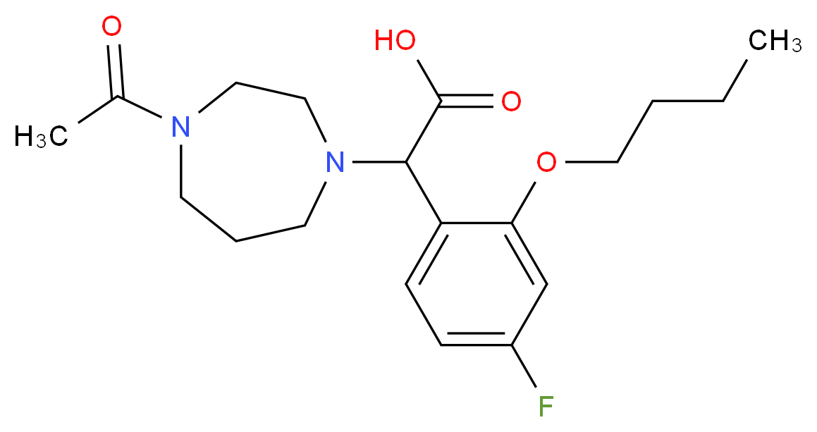(4-acetyl-1,4-diazepan-1-yl)(2-butoxy-4-fluorophenyl)acetic acid_Molecular_structure_CAS_)