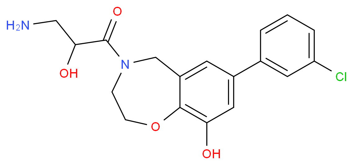 4-(3-amino-2-hydroxypropanoyl)-7-(3-chlorophenyl)-2,3,4,5-tetrahydro-1,4-benzoxazepin-9-ol_Molecular_structure_CAS_)