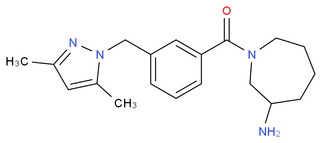 1-{3-[(3,5-dimethyl-1H-pyrazol-1-yl)methyl]benzoyl}azepan-3-amine_Molecular_structure_CAS_)