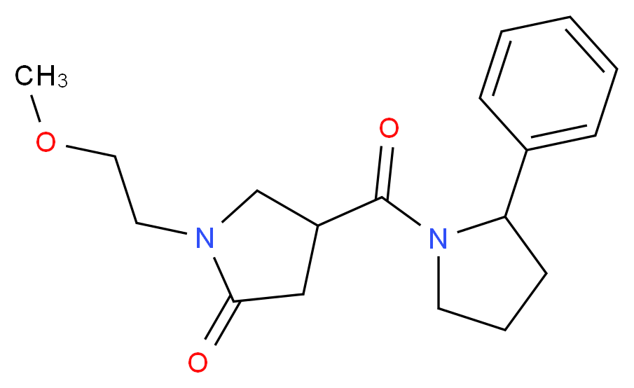 1-(2-methoxyethyl)-4-[(2-phenylpyrrolidin-1-yl)carbonyl]pyrrolidin-2-one_Molecular_structure_CAS_)