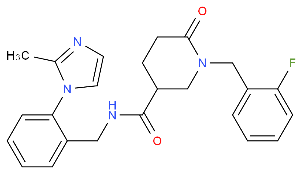 1-(2-fluorobenzyl)-N-[2-(2-methyl-1H-imidazol-1-yl)benzyl]-6-oxo-3-piperidinecarboxamide_Molecular_structure_CAS_)