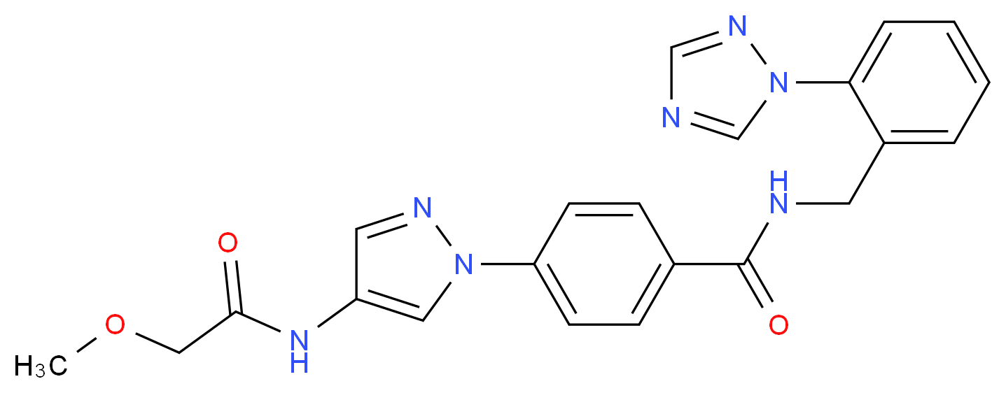 4-{4-[(methoxyacetyl)amino]-1H-pyrazol-1-yl}-N-[2-(1H-1,2,4-triazol-1-yl)benzyl]benzamide_Molecular_structure_CAS_)