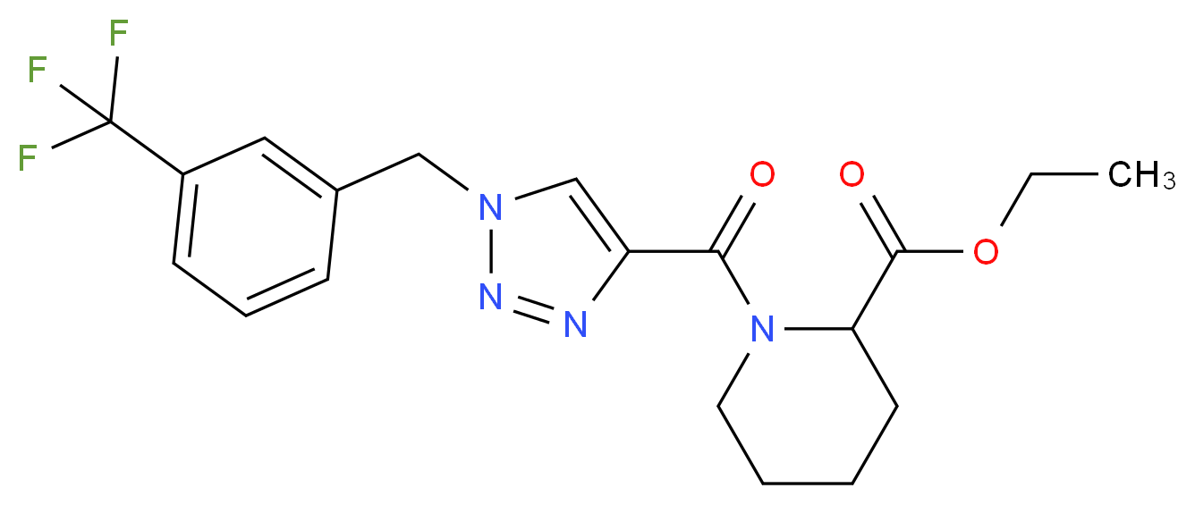 ethyl 1-({1-[3-(trifluoromethyl)benzyl]-1H-1,2,3-triazol-4-yl}carbonyl)-2-piperidinecarboxylate_Molecular_structure_CAS_)
