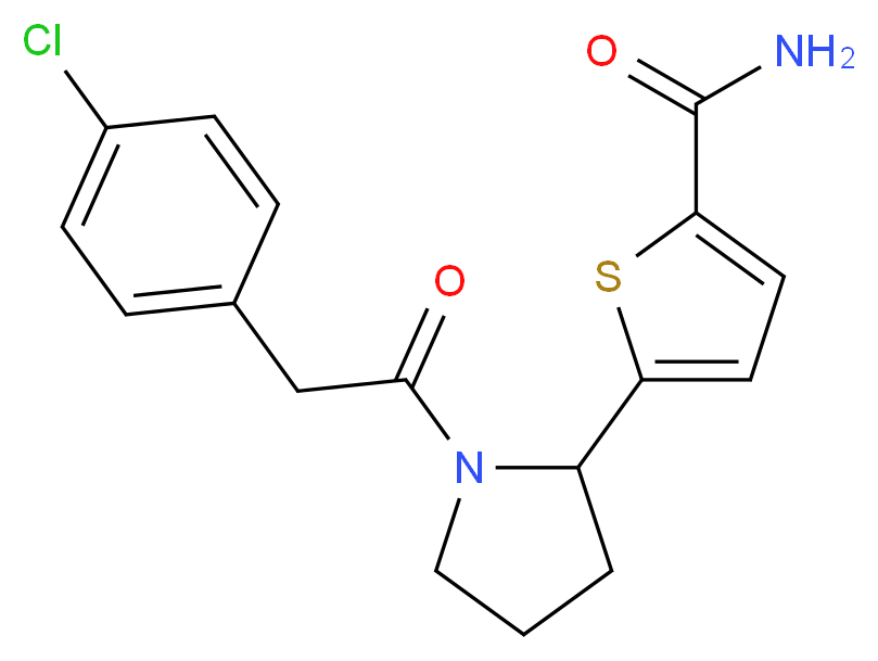 5-{1-[(4-chlorophenyl)acetyl]-2-pyrrolidinyl}-2-thiophenecarboxamide_Molecular_structure_CAS_)