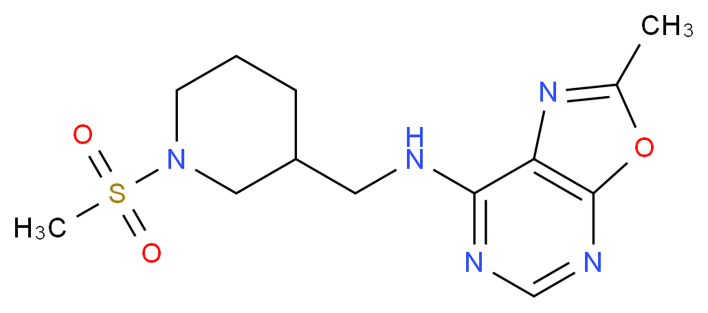 2-methyl-N-{[1-(methylsulfonyl)piperidin-3-yl]methyl}[1,3]oxazolo[5,4-d]pyrimidin-7-amine_Molecular_structure_CAS_)