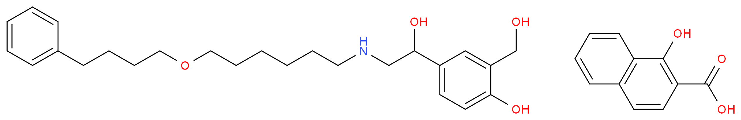 4-(1-Hydroxy-2-((6-(4-phenylbutoxy)hexyl)amino)ethyl)-2-(hydroxymethyl)phenol 1-hydroxy-2-naphthoate_Molecular_structure_CAS_94749-08-3)
