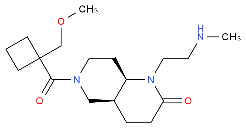 (4aS*,8aR*)-6-{[1-(methoxymethyl)cyclobutyl]carbonyl}-1-[2-(methylamino)ethyl]octahydro-1,6-naphthyridin-2(1H)-one_Molecular_structure_CAS_)
