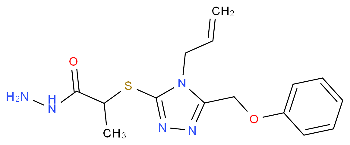 2-{[4-Allyl-5-(phenoxymethyl)-4H-1,2,4-triazol-3-yl]thio}propanohydrazide_Molecular_structure_CAS_)